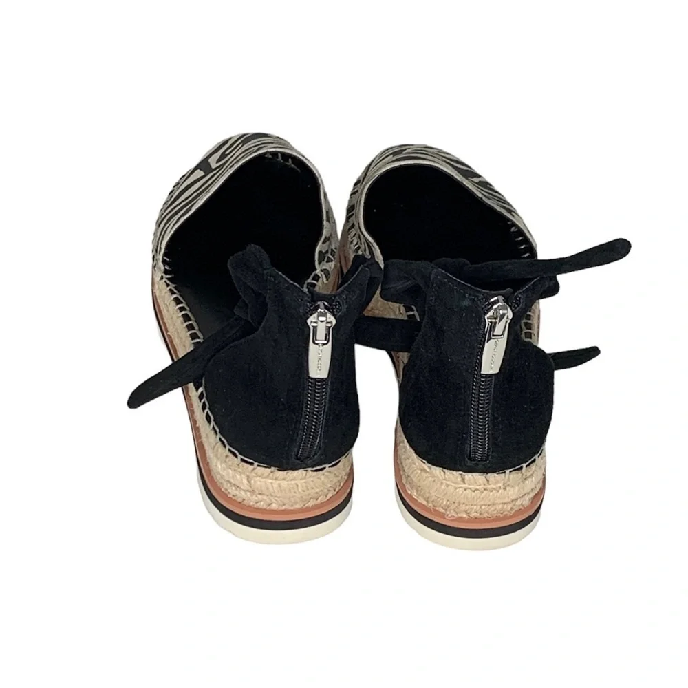Vince Camuto espadrilles black suede zebra canvas sandal.‎ VC-Binadee Size 9M